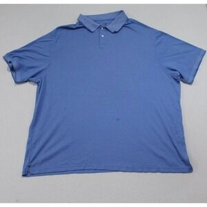 Roundtree & Yorke Polo Shirt Men 4XLT Blue Good Travel Smart Short Sleeve Golf